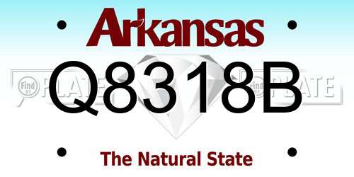 Q8318B Arkansas License Plate