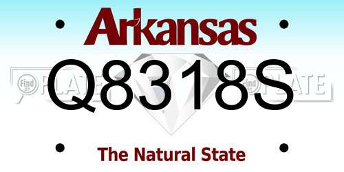 Q8318S Arkansas License Plate
