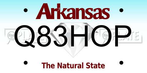 Q83HOP Arkansas License Plate