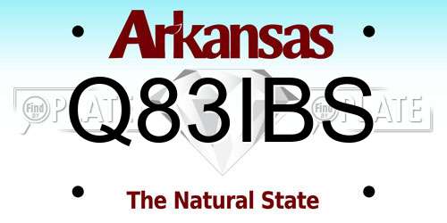 Q83IBS Arkansas License Plate