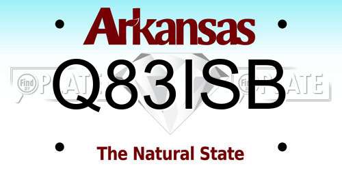 Q83ISB Arkansas License Plate
