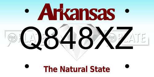 Q848XZ Arkansas License Plate