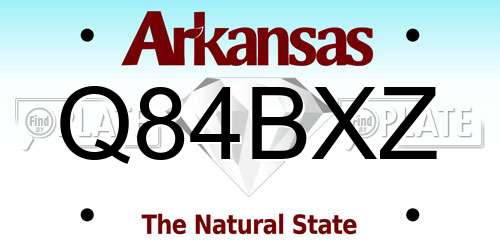 Q84BXZ Arkansas License Plate