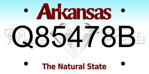 Q85478B Arkansas License Plate