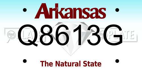 Q8613G Arkansas License Plate