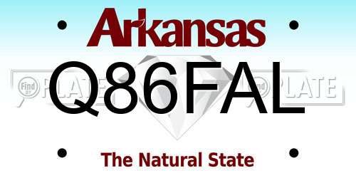 Q86FAL Arkansas License Plate