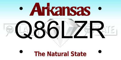 Q86LZR Arkansas License Plate