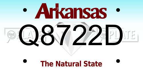 Q8722D Arkansas License Plate