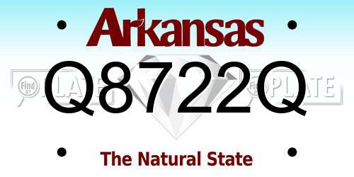 Q8722Q Arkansas License Plate