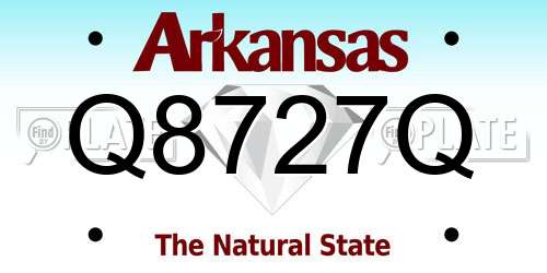 Q8727Q Arkansas License Plate