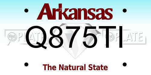 Q875TI Arkansas License Plate