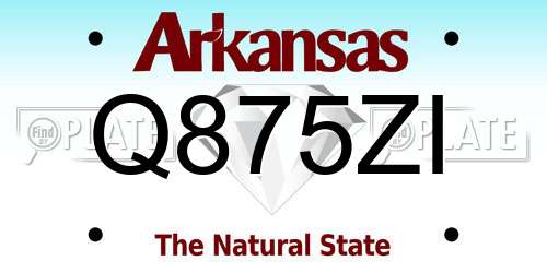 Q875ZI Arkansas License Plate