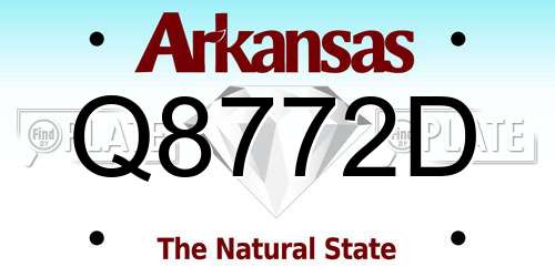 Q8772D Arkansas License Plate