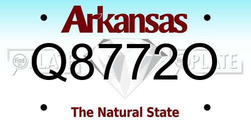 Q8772O Arkansas License Plate