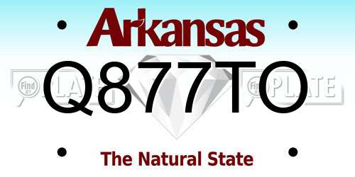 Q877TO Arkansas License Plate