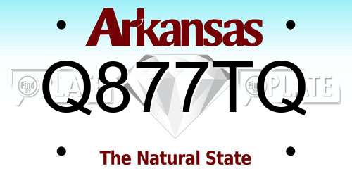 Q877TQ Arkansas License Plate