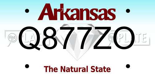 Q877ZO Arkansas License Plate