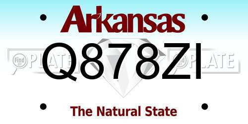 Q878ZI Arkansas License Plate