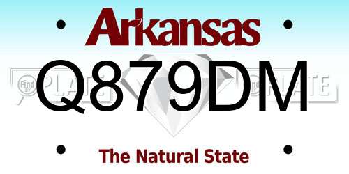 Q879DM Arkansas License Plate