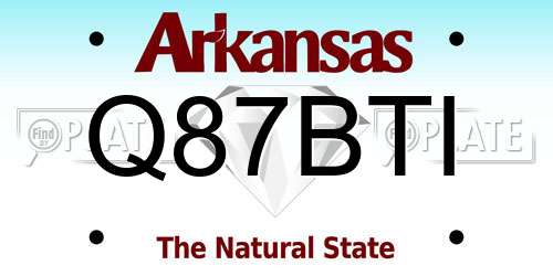 Q87BTI Arkansas License Plate
