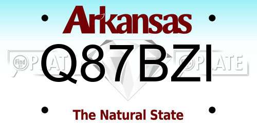 Q87BZI Arkansas License Plate