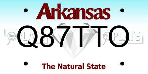 Q87TTO Arkansas License Plate