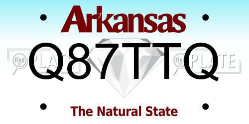 Q87TTQ Arkansas License Plate