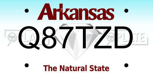 Q87TZD Arkansas License Plate