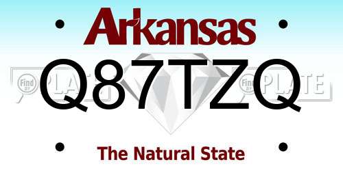 Q87TZQ Arkansas License Plate