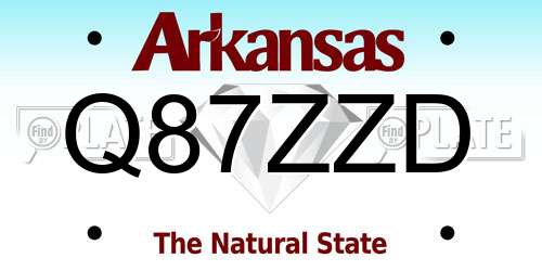 Q87ZZD Arkansas License Plate