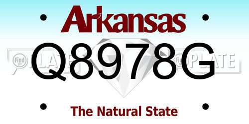 Q8978G Arkansas License Plate