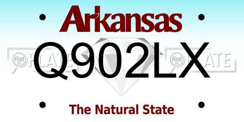 Q902LX Arkansas License Plate