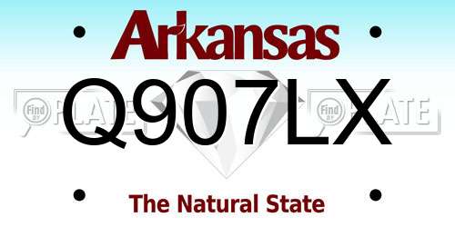 Q907LX Arkansas License Plate
