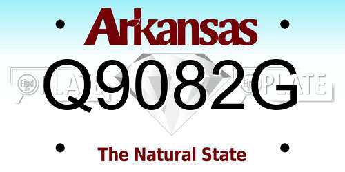 Q9082G Arkansas License Plate
