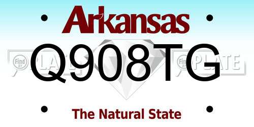 Q908TG Arkansas License Plate