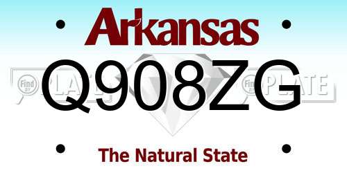 Q908ZG Arkansas License Plate