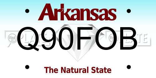 Q90FOB Arkansas License Plate