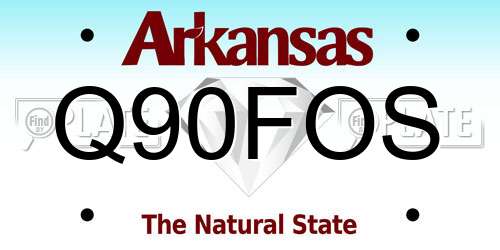 Q90FOS Arkansas License Plate