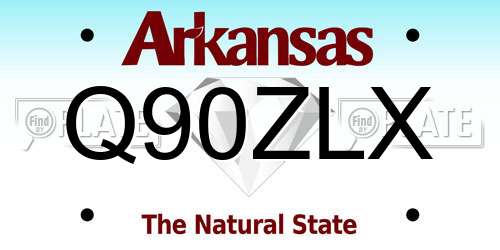 Q90ZLX Arkansas License Plate