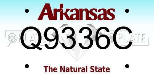 Q9336C Arkansas License Plate