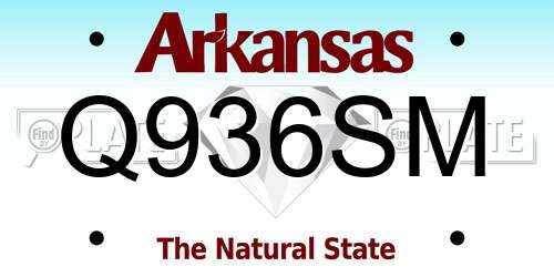 Q936SM Arkansas License Plate