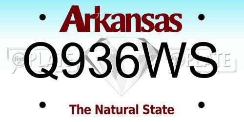 Q936WS Arkansas License Plate
