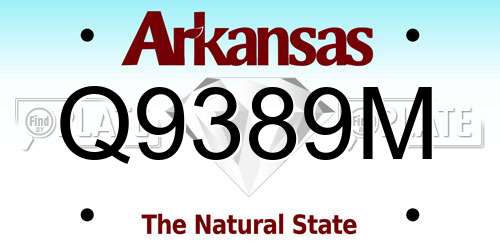 Q9389M Arkansas License Plate