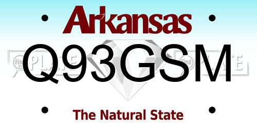Q93GSM Arkansas License Plate