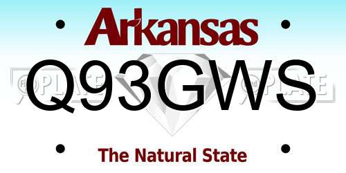 Q93GWS Arkansas License Plate