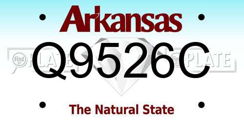 Q9526C Arkansas License Plate