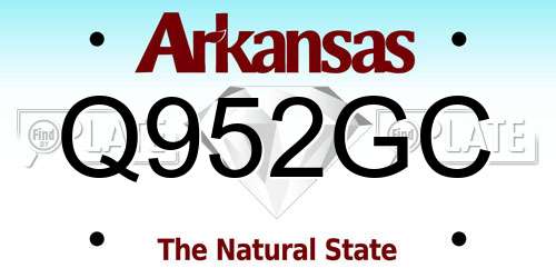 Q952GC Arkansas License Plate