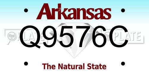 Q9576C Arkansas License Plate