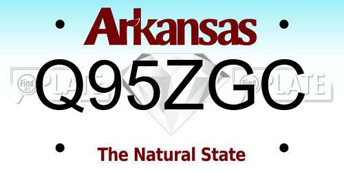 Q95ZGC Arkansas License Plate