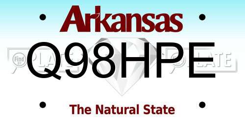 Q98HPE Arkansas License Plate